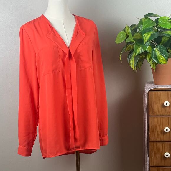 Charlotte Russe Orange Blouse Size Medium - Picture 1 of 9